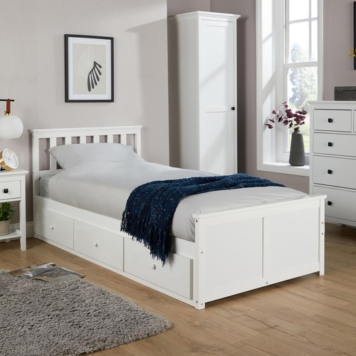 Single 3ft pine wooden - pine, bed
