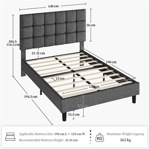 Double upholstered bed - double,