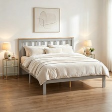 Panana White Grey Double Bed