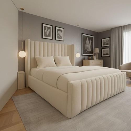 Double winged panel bed frame - double,