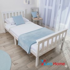 White 3ft Single Wooden Bed
