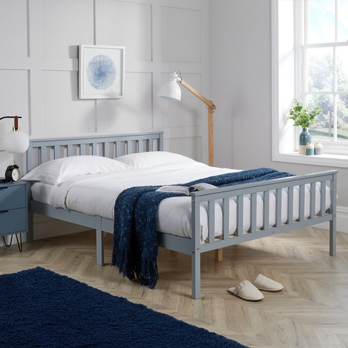 Grey small double bed 4ft - double,