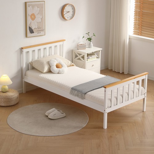 Single bed white pine - white, 3ft