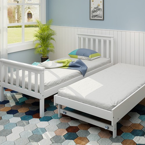 Solid pine wooden bed - solid,