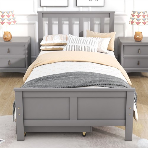 3ft wooden solid single bed - wooden,