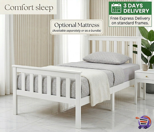 Single bed pine frame - bed,